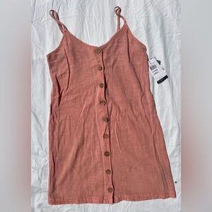 Rip Curl Coral Sleeveless Button-Down Dress